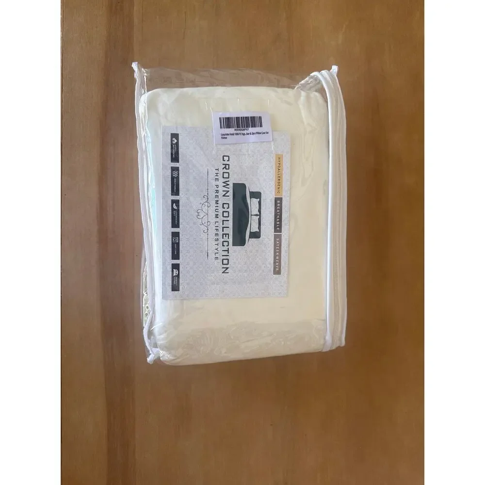 Crown Collection Premium Pinch Pleated Full Duvet 1000 TC Set Egyptian Cotton